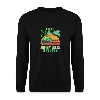 Herpétologiste des reptiles lézards caméléons - Sweat-shirt Unisexe - noir - Devant - Alina (178cm) & Michal (187cm)