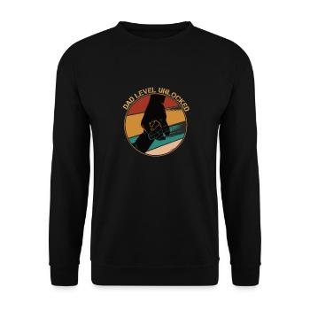 Gaming Dad Game Controller Level unlocked - Unisex Pullover - Schwarz - Vorne - Alina (178cm) & Michal (187cm)