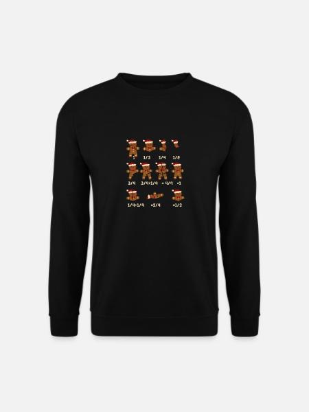 Weihnachten Math Lehrer Bruch Lebkuchen Cookie - Unisex Pullover - Schwarz