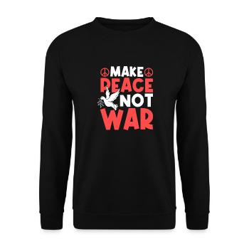MAKE PEACE NOT WAR - Unisex Pullover - Schwarz - Vorne - Alina (178cm) & Michal (187cm)