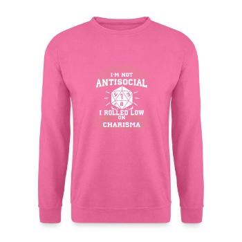 Nicht Asozial, Ich Rollte Mit Niedrigem Charisma - Unisex Pullover - Pink - Vorne