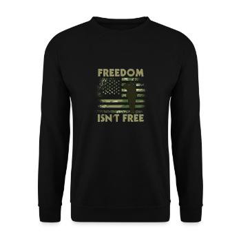 Freedom is not a Free Army veterans soldier - Unisex Sweatshirt - black - Front - Alina (178cm) & Michal (187cm)
