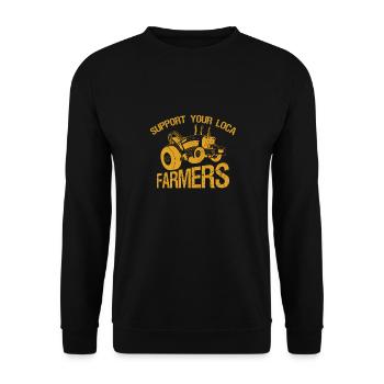 Supporting Local Farmers Farming Tractor - Unisex Sweatshirt - black - Front - Alina (178cm) & Michal (187cm)