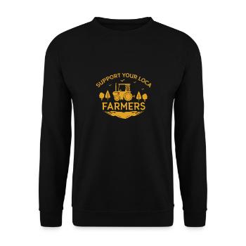 Supporting Local Farmers Farming Tractor - Unisex Sweatshirt - black - Front - Alina (178cm) & Michal (187cm)