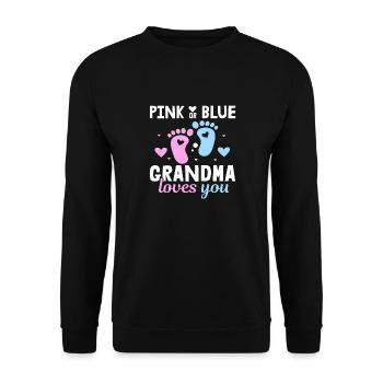 Rosa Oder Blaue Oma Liebt Dich Vater Geschlecht - Unisex Pullover - Schwarz - Vorne - Alina (178cm) & Michal (187cm)