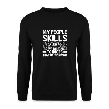 My social skills are simply good. It's - Unisex Sweatshirt - black - Front - Alina (178cm) & Michal (187cm)