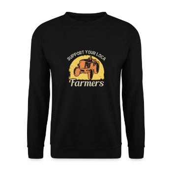 Stützen Sie Lokale Landwirte, Die - Unisex Pullover - Schwarz - Vorne - Alina (178cm) & Michal (187cm)