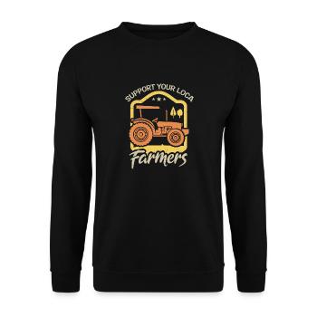 Support local farmers who - Unisex Sweatshirt - black - Front - Alina (178cm) & Michal (187cm)
