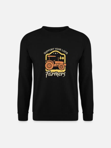 Support local farmers who - Unisex Sweatshirt - black