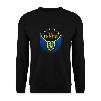 Ukraine flügel Ruhm Ehre Sieg - Unisex Pullover - Schwarz - Vorne - Alina (178cm) & Michal (187cm)
