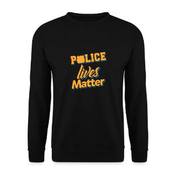 Police Lives Matter Awesome Retro T-Shirt Present - Unisex Sweatshirt - black - Front - Alina (178cm) & Michal (187cm)