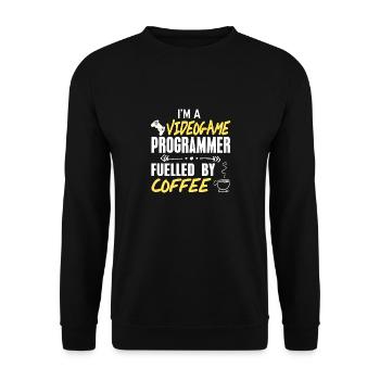 I'm A Video Game Programmer Fueled By Coffee - Unisex Pullover - Schwarz - Vorne - Alina (178cm) & Michal (187cm)