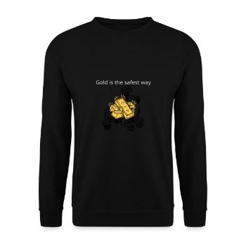 Gold Is The Safest Way Cool Investing T-Shirt - Unisex Sweatshirt - black - Front - Alina (178cm) & Michal (187cm)
