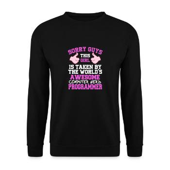 Taken By The Worlds Awesome Computer Programmer - Unisex Sweatshirt - black - Front - Alina (178cm) & Michal (187cm)
