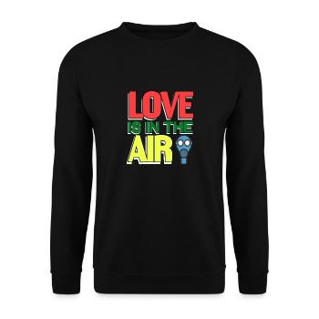 Retro Vintage Love Is In The Air Cool Valentine - Unisex Sweatshirt - black - Front - Alina (178cm) & Michal (187cm)