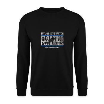 Manatee Manti floaty potatoes - Unisex Sweatshirt - black - Front - Alina (178cm) & Michal (187cm)