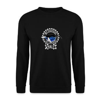 Baleines Baleines Biologiste marin Mammifère marin Bébé baleine - Sweat-shirt Unisexe - noir - Devant - Alina (178cm) & Michal (187cm)