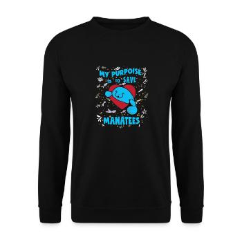 Manatee Manatee Manti Floaty Potatoes - Unisex Sweatshirt - black - Front - Alina (178cm) & Michal (187cm)
