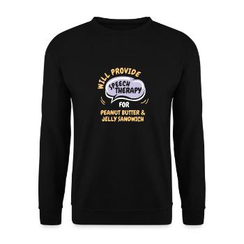 Fournir une orthophonie pour la gelée de beurre d’arachide - Sweat-shirt Unisexe - noir - Devant - Alina (178cm) & Michal (187cm)