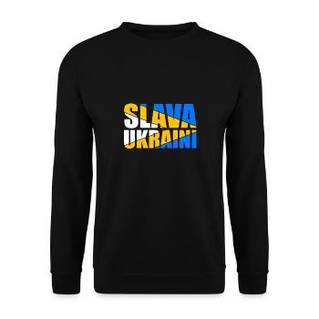 Ukraine Peace Slava - Unisex Sweatshirt - black - Front - Alina (178cm) & Michal (187cm)