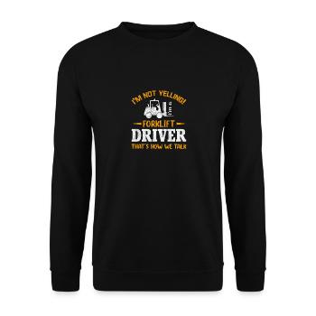 Conducteur de chariot élévateur Chariot élévateur Cadeau de chariot élévateur - Sweat-shirt Unisexe - noir - Devant - Alina (178cm) & Michal (187cm)