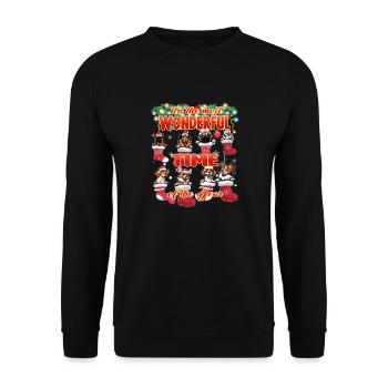 Merveilleux chiens Célébration de Noël Famille - Sweat-shirt Unisexe - noir - Devant - Alina (178cm) & Michal (187cm)