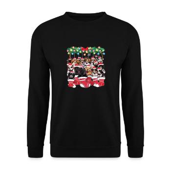 Chiens mignons pour Noël - Amoureux des chiens de noël - Sweat-shirt Unisexe - noir - Devant - Alina (178cm) & Michal (187cm)
