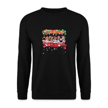 Chiens mignons et câlins de Noël - Sweat-shirt Unisexe - noir - Devant - Alina (178cm) & Michal (187cm)