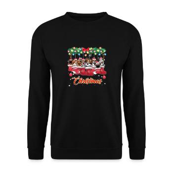 Chiens mignons et câlins dans les bas de Noël - Sweat-shirt Unisexe - noir - Devant - Alina (178cm) & Michal (187cm)