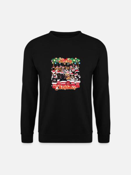 Hunde als Weihnachtsdekoration - Süße Hunde Weihnachten - Unisex Pullover - Schwarz
