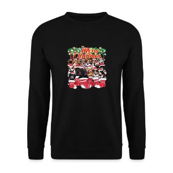 Joyeux Noël Famille Assorti Mignon Chiens Noël Noël - Sweat-shirt Unisexe - noir - Devant - Alina (178cm) & Michal (187cm)