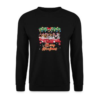 Chiens mignons et câlins Drôles de chiens de Noël - Sweat-shirt Unisexe - noir - Devant - Alina (178cm) & Michal (187cm)