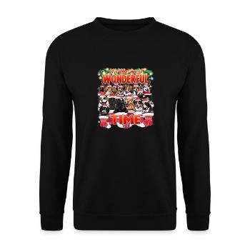 Races de chiens assorties - Chiens mignons Noël - Sweat-shirt Unisexe - noir - Devant - Alina (178cm) & Michal (187cm)