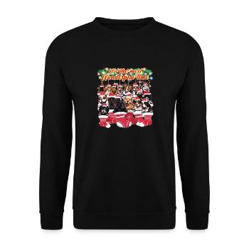 Mignon Chien Races Noël Amoureux des chiens - Sweat-shirt Unisexe - noir - Devant - Alina (178cm) & Michal (187cm)