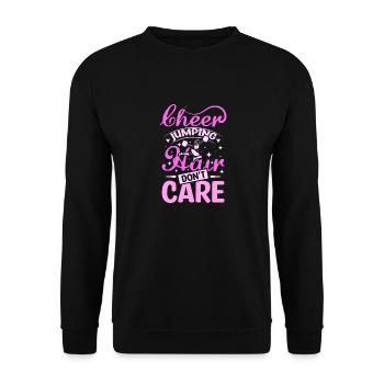 Cheer jumping hair don't care - Unisex Pullover - Schwarz - Vorne - Alina (178cm) & Michal (187cm)