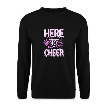 Here to cheer - Unisex Pullover - Schwarz - Vorne - Alina (178cm) & Michal (187cm)