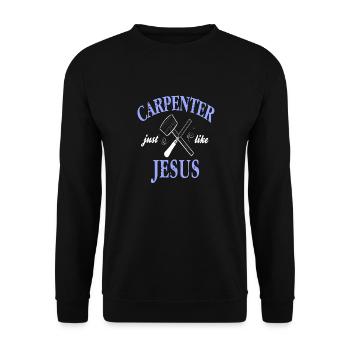 Charpentier tout comme Jésus Rétro Drôle T-Shirt - Sweat-shirt Unisexe - noir - Devant - Alina (178cm) & Michal (187cm)