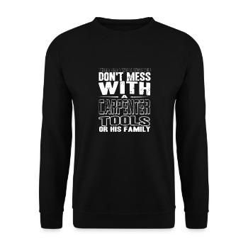 Deux choses que vous ne jouez pas avec un drôle de charpentier - Sweat-shirt Unisexe - noir - Devant - Alina (178cm) & Michal (187cm)