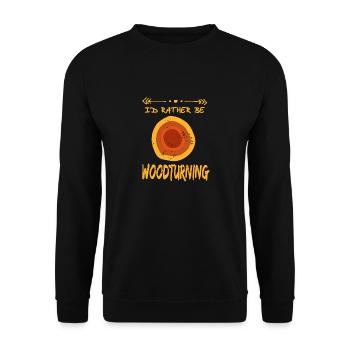 I'd Rather Be Woodturning Funny Retro Wood Worker - Unisex Sweatshirt - black - Front - Alina (178cm) & Michal (187cm)