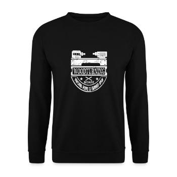 Woodturning Because Punching People Is Frowned - Unisex Sweatshirt - black - Front - Alina (178cm) & Michal (187cm)
