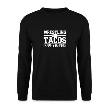 Fun Lutteur mexicain de lutte - Sweat-shirt Unisexe - noir - Devant - Alina (178cm) & Michal (187cm)