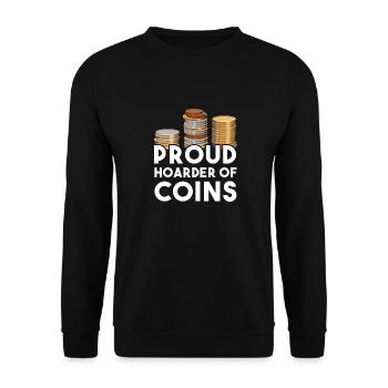 Numismatics Coin Collecting Gift - Unisex Sweatshirt - black - Front - Alina (178cm) & Michal (187cm)