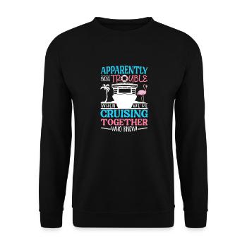 Kreuzfahrt Kreuzfahrtschiff Urlaub Meer - Unisex Pullover - Schwarz - Vorne - Alina (178cm) & Michal (187cm)