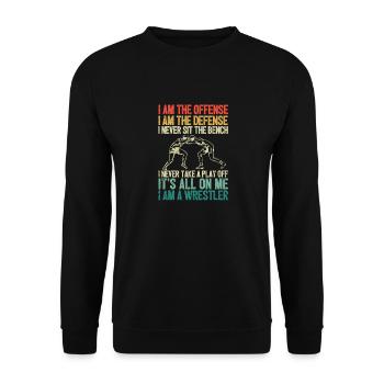 Je suis le lutteur offensif drôle combat de lutte - Sweat-shirt Unisexe - noir - Devant - Alina (178cm) & Michal (187cm)
