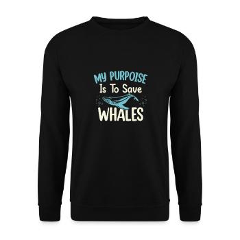 Baleines Baleines Biologiste marin Mammifère marin Bébé baleine - Sweat-shirt Unisexe - noir - Devant - Alina (178cm) & Michal (187cm)
