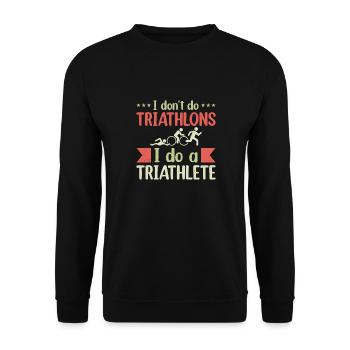 triathlon natation cyclisme course à pied - Sweat-shirt Unisexe - noir - Devant - Alina (178cm) & Michal (187cm)