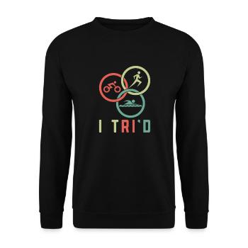 triathlon natation cyclisme course à pied - Sweat-shirt Unisexe - noir - Devant - Alina (178cm) & Michal (187cm)