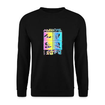 Awesome since 1979. Wakeboard Lifestyle - Unisex Sweatshirt - black - Front - Alina (178cm) & Michal (187cm)