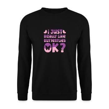 Schmetterling Falter Liebhaber Fan - Unisex Pullover - Schwarz - Vorne - Alina (178cm) & Michal (187cm)