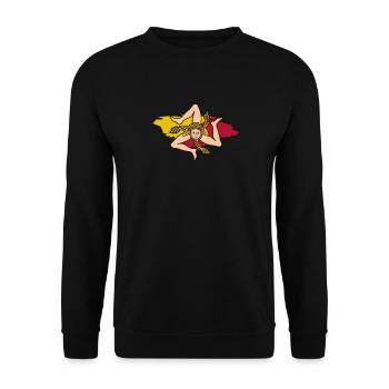 Drapeau de la Sicile Sicile Palerme Italie - Sweat-shirt Unisexe - noir - Devant - Alina (178cm) & Michal (187cm)